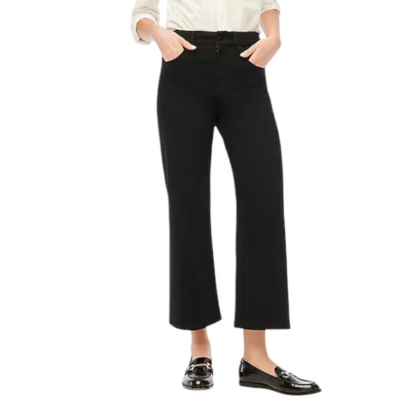J. Crew Factory Denim - J. Crew Tall black wide-leg crop jean in all-day stretch Size 28